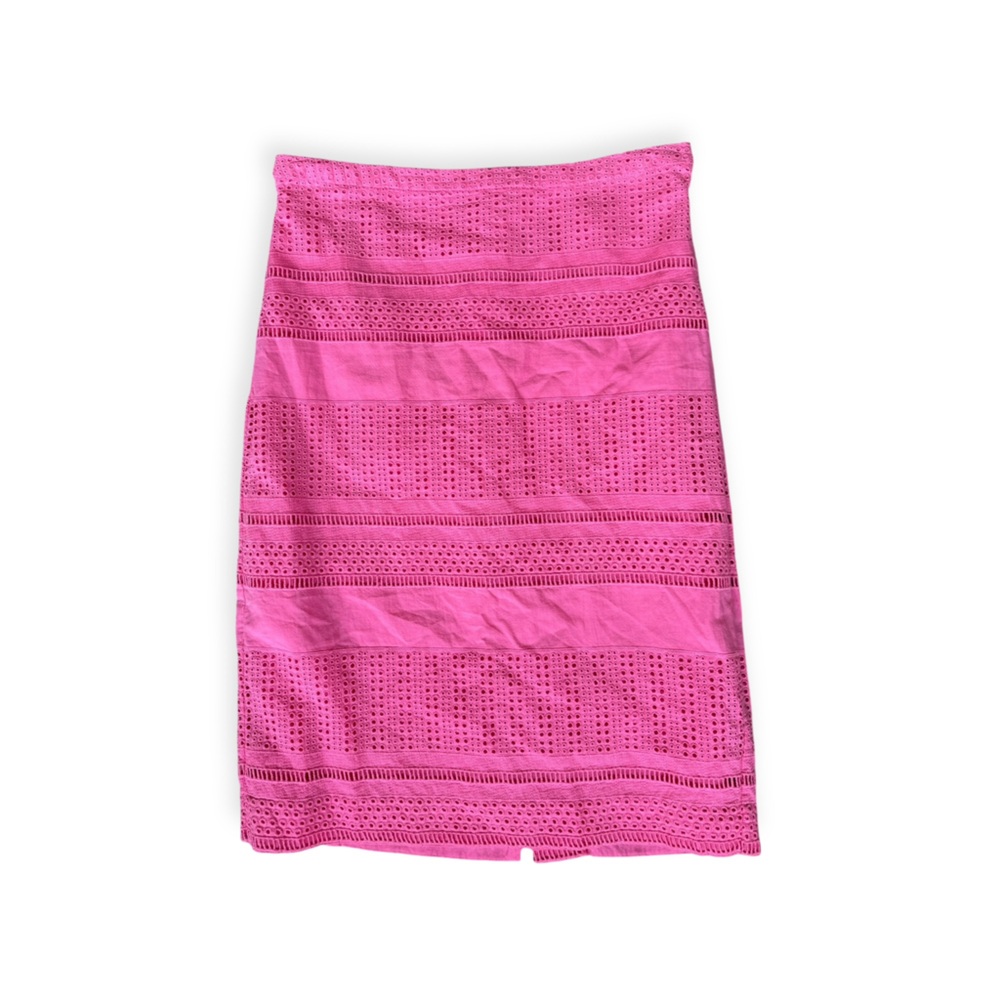 Pure Collection eyelet pencil straight pink skirt Size 6 small